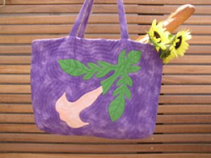 画像1: 紫のビッグ・トートバッグ